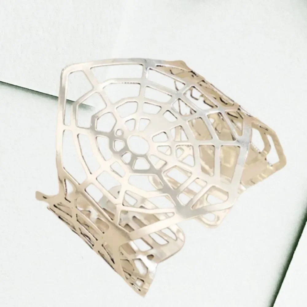 SILVER FASHION SPIDERWEB CUFF BRACELET‎